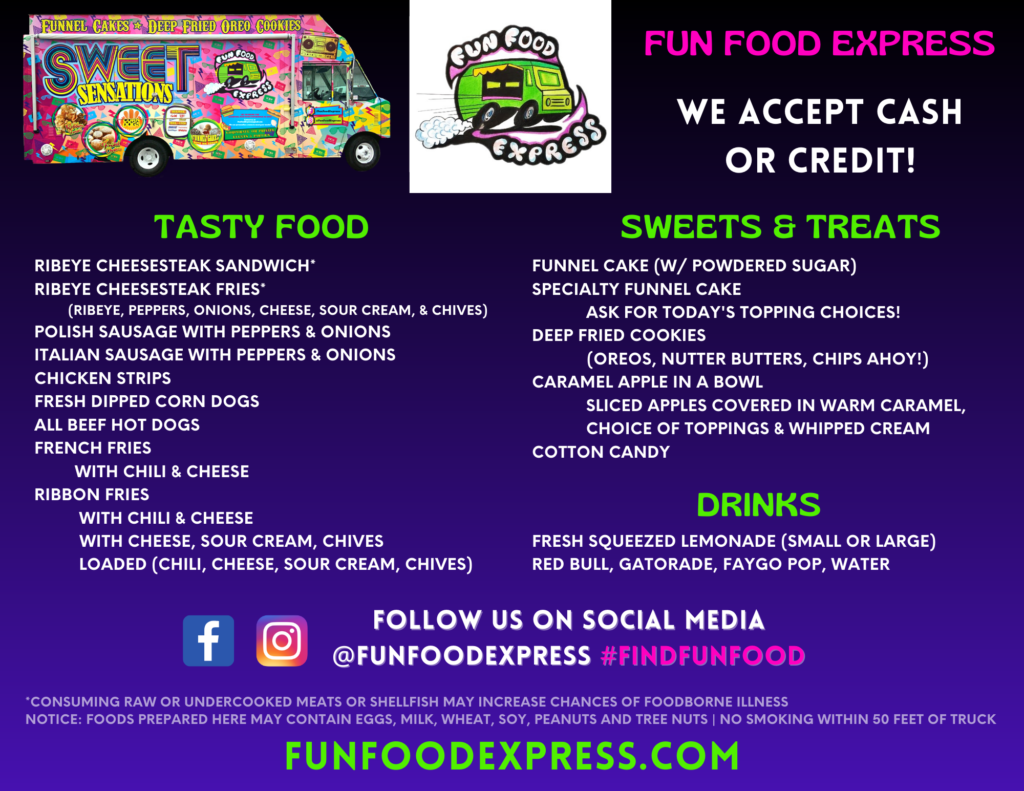 List of products sold by Fun Food Express